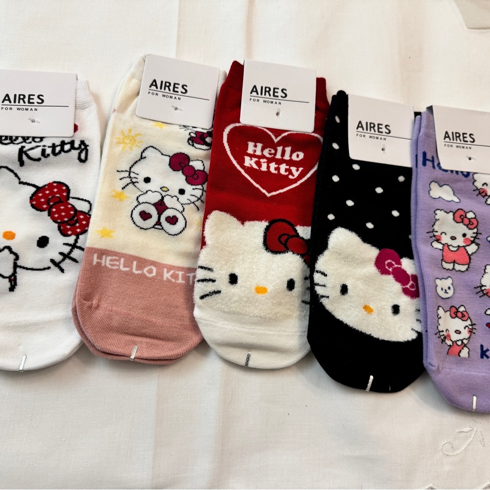 Kitty inspired Kids/Adult Socks Set - Multicolor ( 4 pairs per pack)